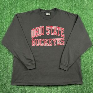 VTG Steve & Barry's Ohio State Buckeyes Long Sleeve T-Shirt Mens 2XL Black Y2K